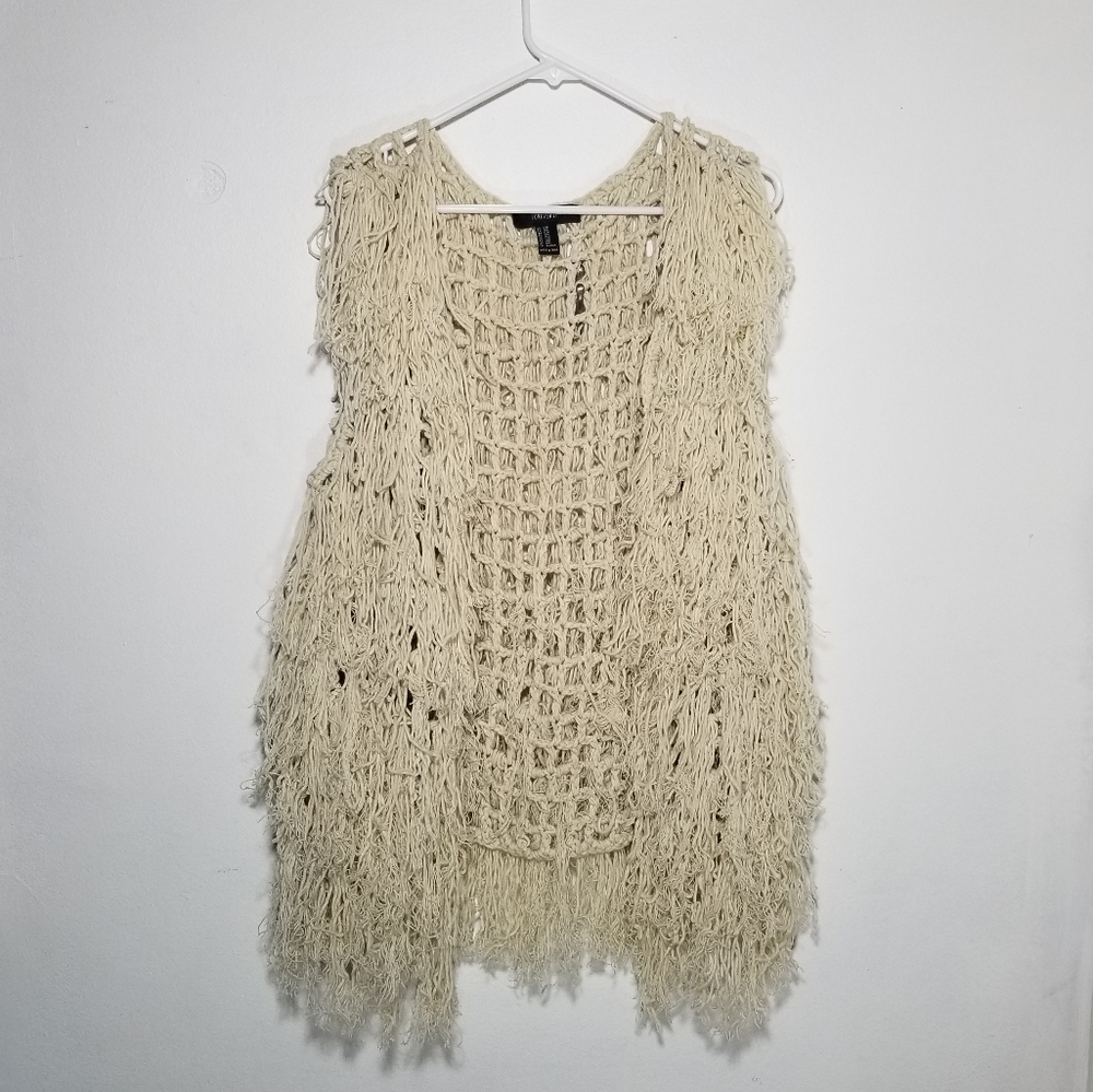 Crocheted Boho Fringe Vest